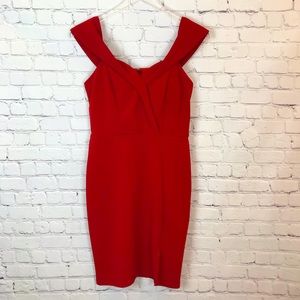 Sexy Cherry Red Off the Shoulder Dress SZ Large